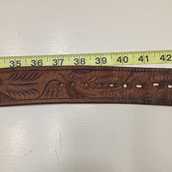 Vintage Leather Belt & Wooden Buckle 40” - Picture 10 of 12